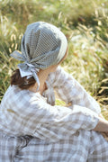Adult Sophia Headscarf - Green & Beige Gingham