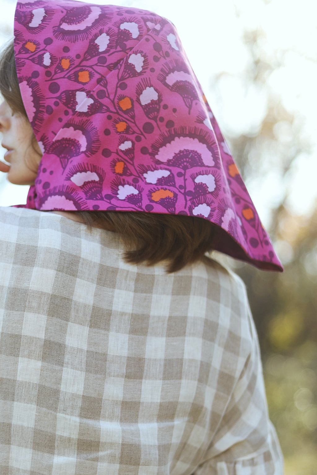 Adult Sophia Headscarf - Pink & Purple Floral