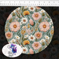 Tan & Blush Embroidered Floral